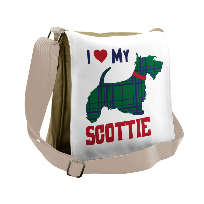 I Heart My Scottie Text Messenger Bag