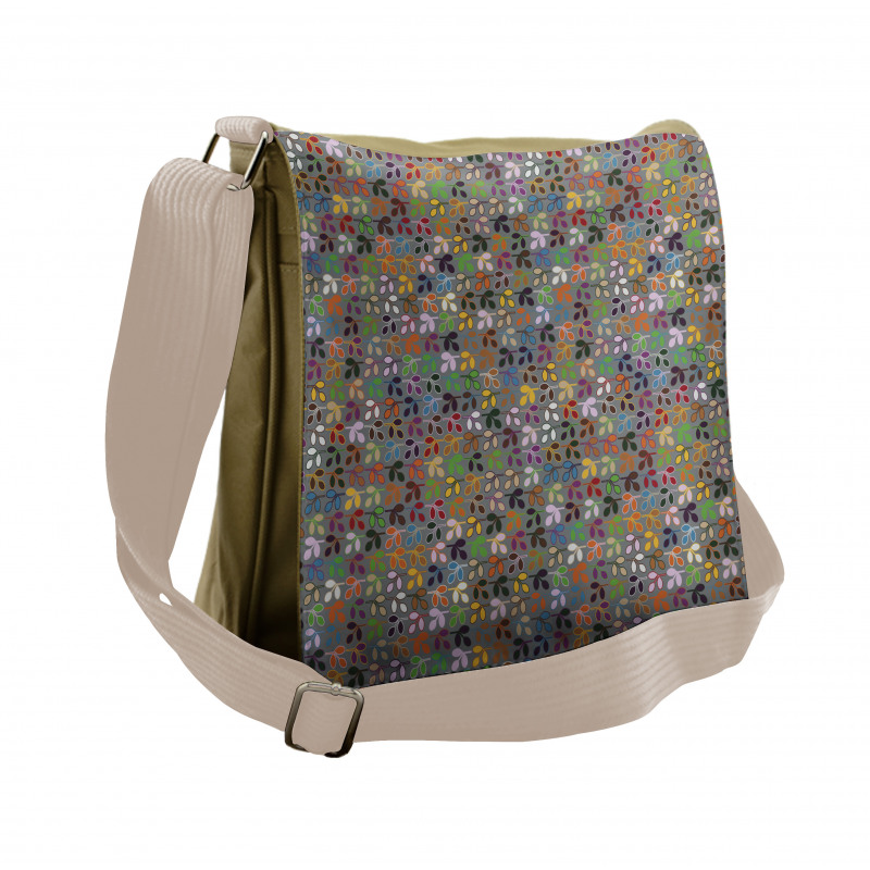 Colorful Graphic Foliage Messenger Bag