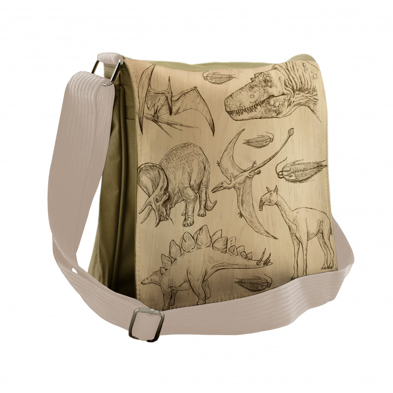 Vintage Sketch Animals Messenger Bag