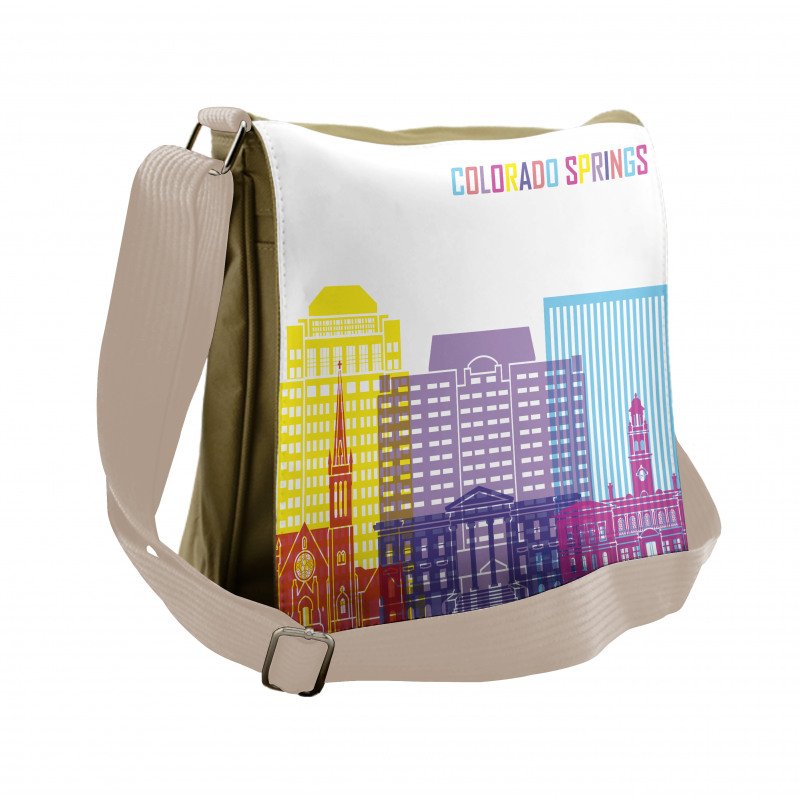 Colorful Urban City Sky Messenger Bag