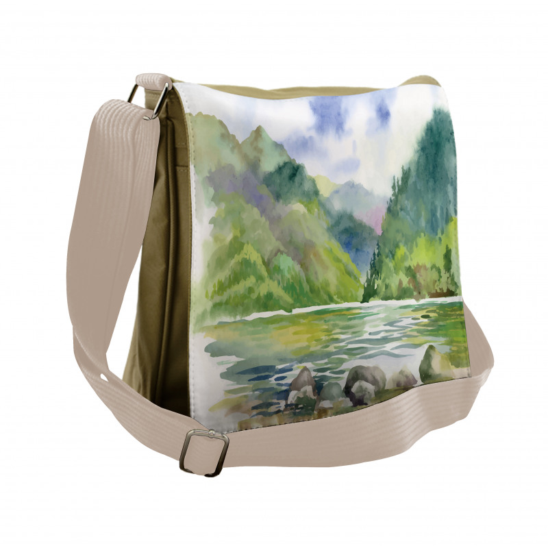 Summer River with Trees Messenger Bag