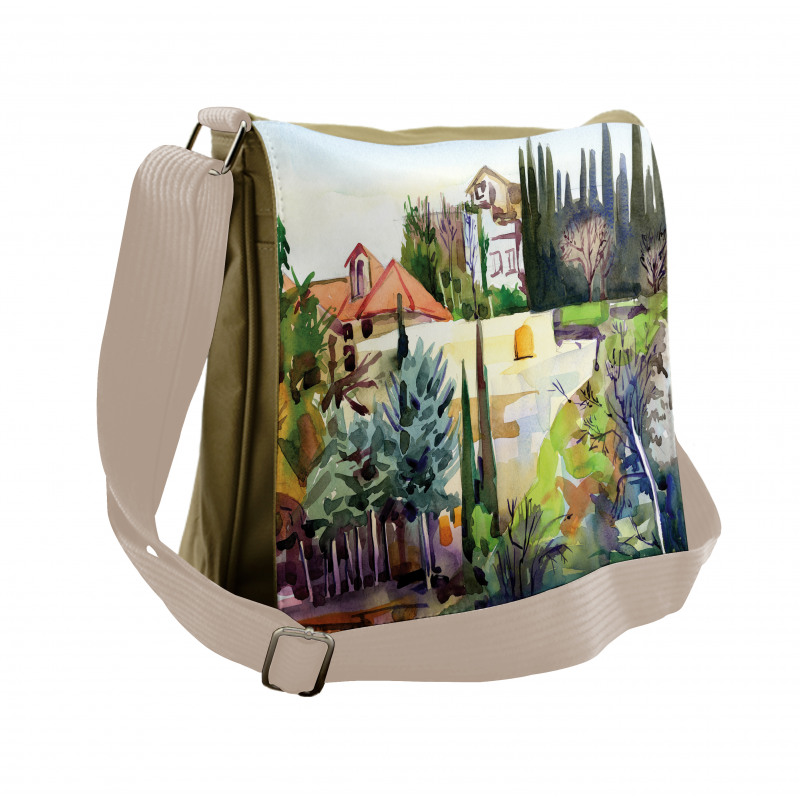 Tuscany Village Scenery Messenger Bag