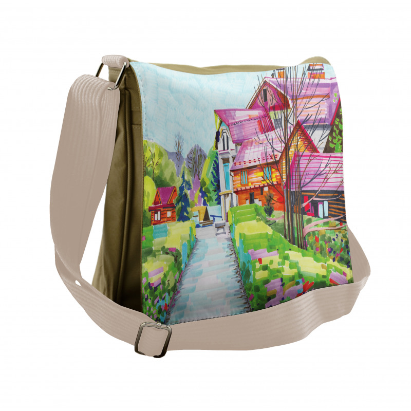 Rural Old Village Houses Messenger Bag