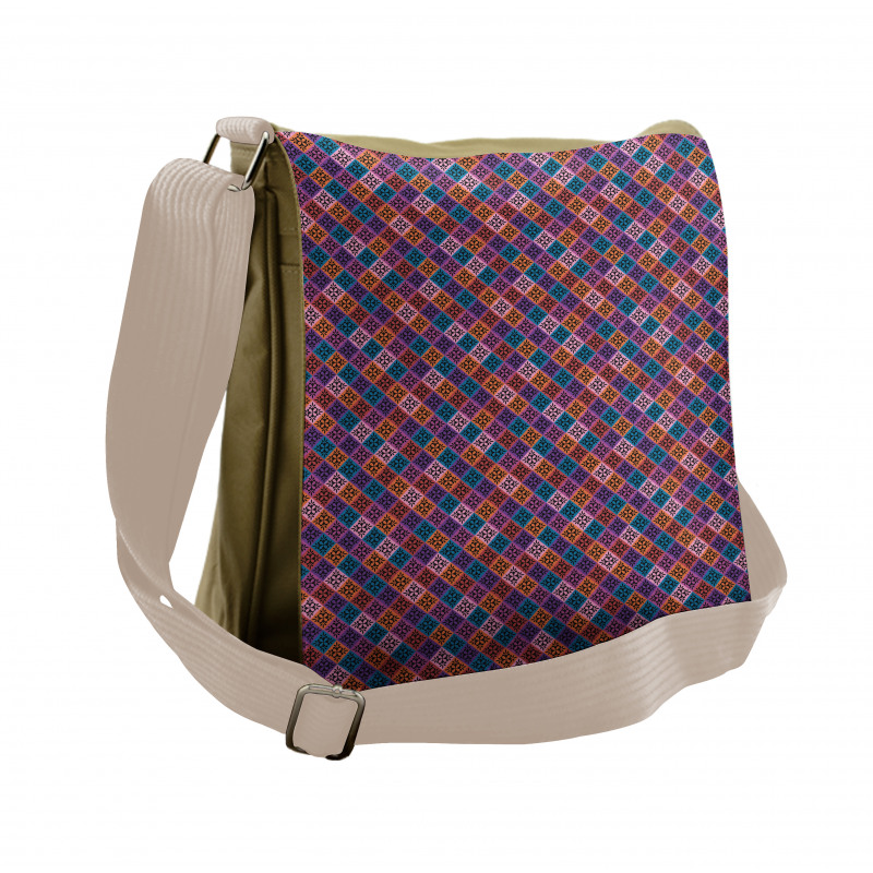 Vintage Simplistic Argyle Messenger Bag