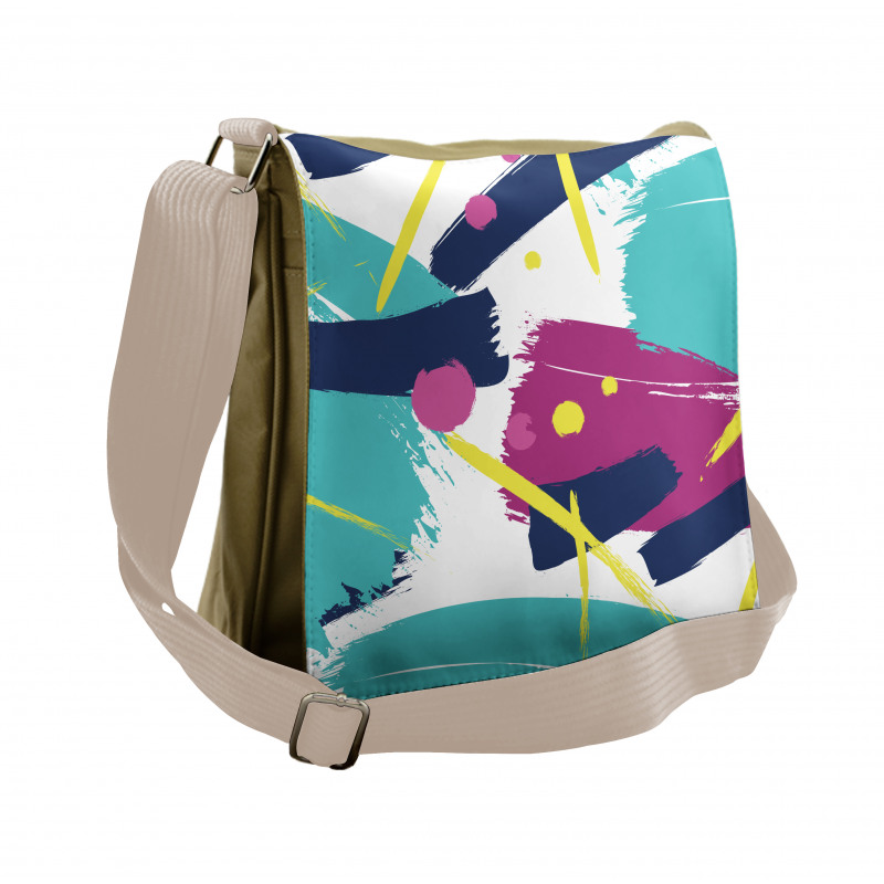 Modern Art Brushstrokes Messenger Bag