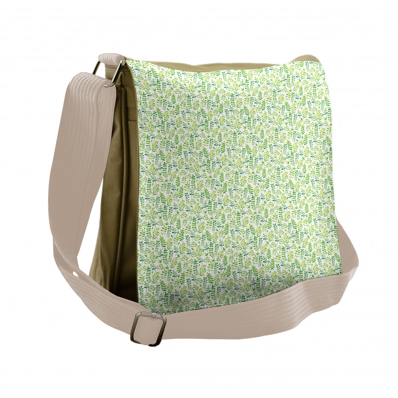 Watercolor Leaves Messenger Bag