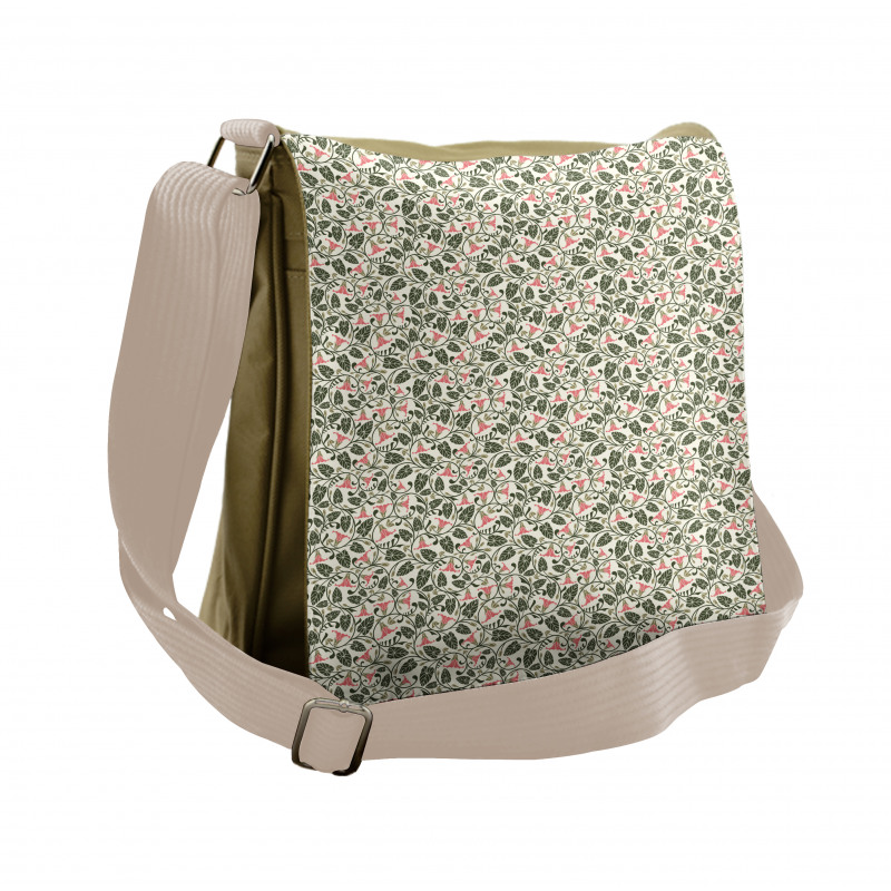 Retro Scroll Pattern Messenger Bag