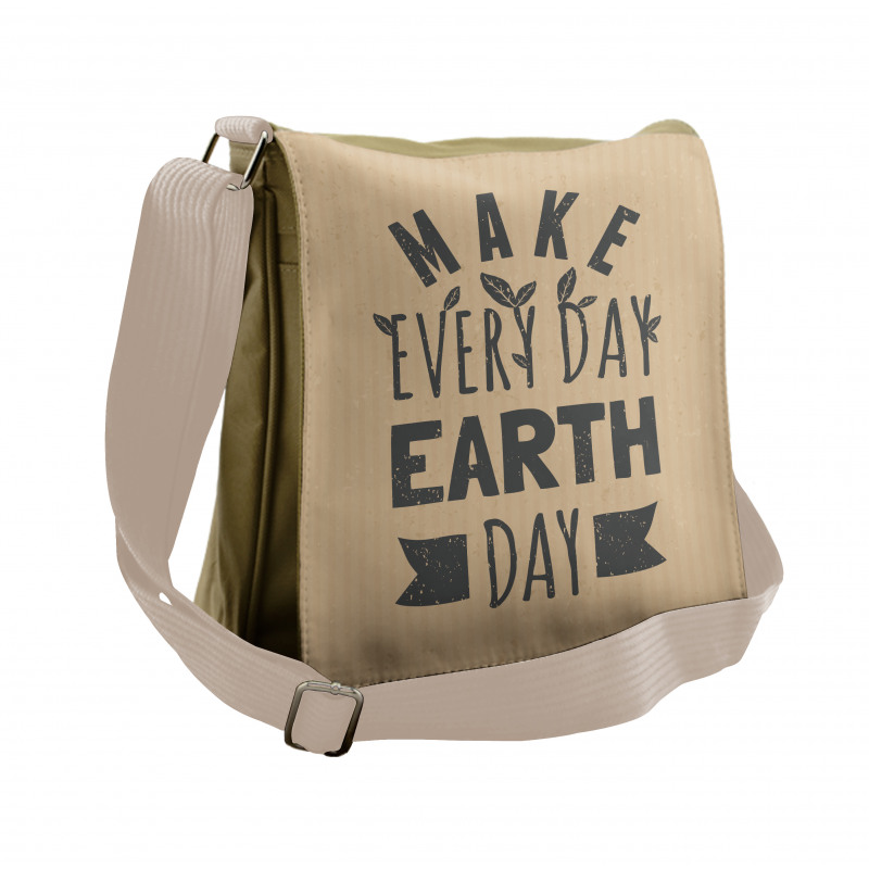 Typographic Words Earth Day Messenger Bag