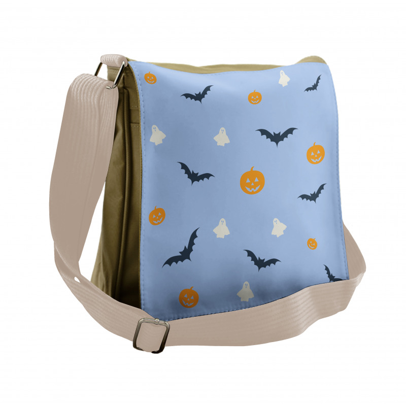 Pumpkins and the Flying Bats Messenger Bag