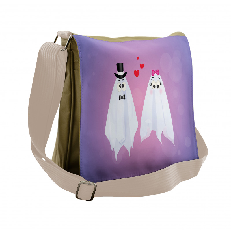 Funny Bride and Groom Couple Messenger Bag