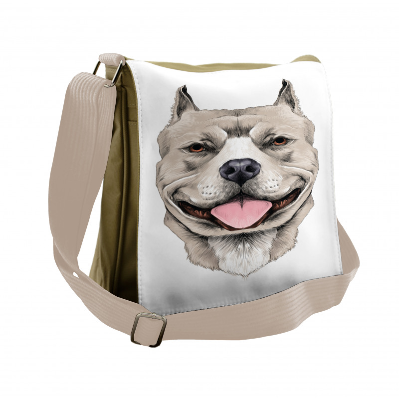 Terrier Realistic Sketch Messenger Bag