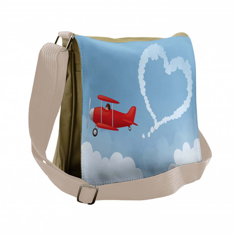 Heart Shape with Plain Trail Messenger Bag