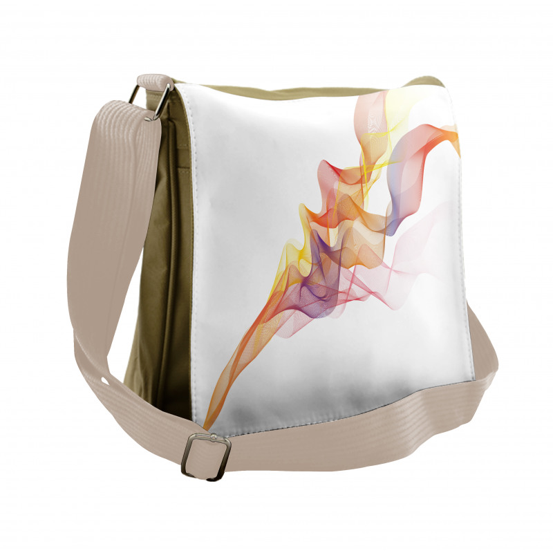 Colorful Abstract Lines Waves Messenger Bag