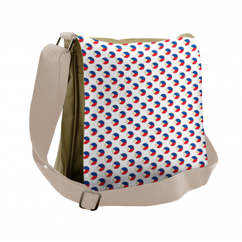 Circles with Flag Messenger Bag