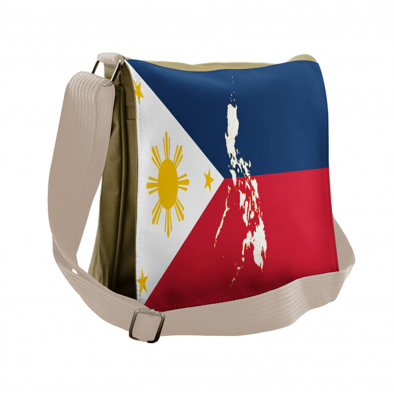 Map and Flag of Country Messenger Bag