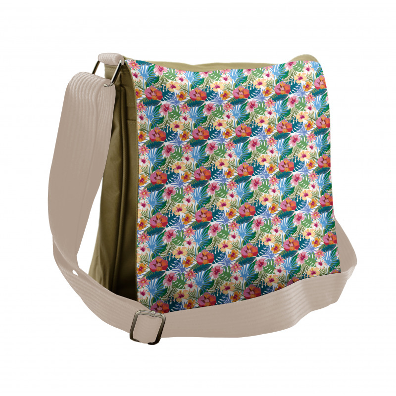 Jungle Nature Flourish Motifs Messenger Bag