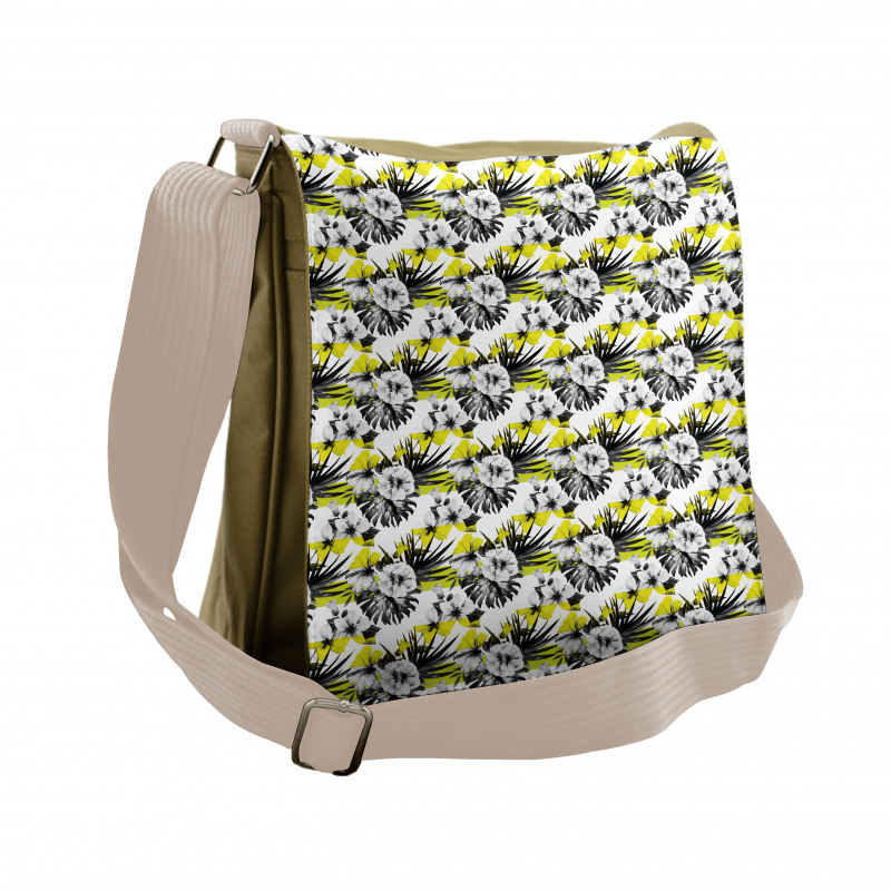 Hibiscus Buds and Blossoms Messenger Bag