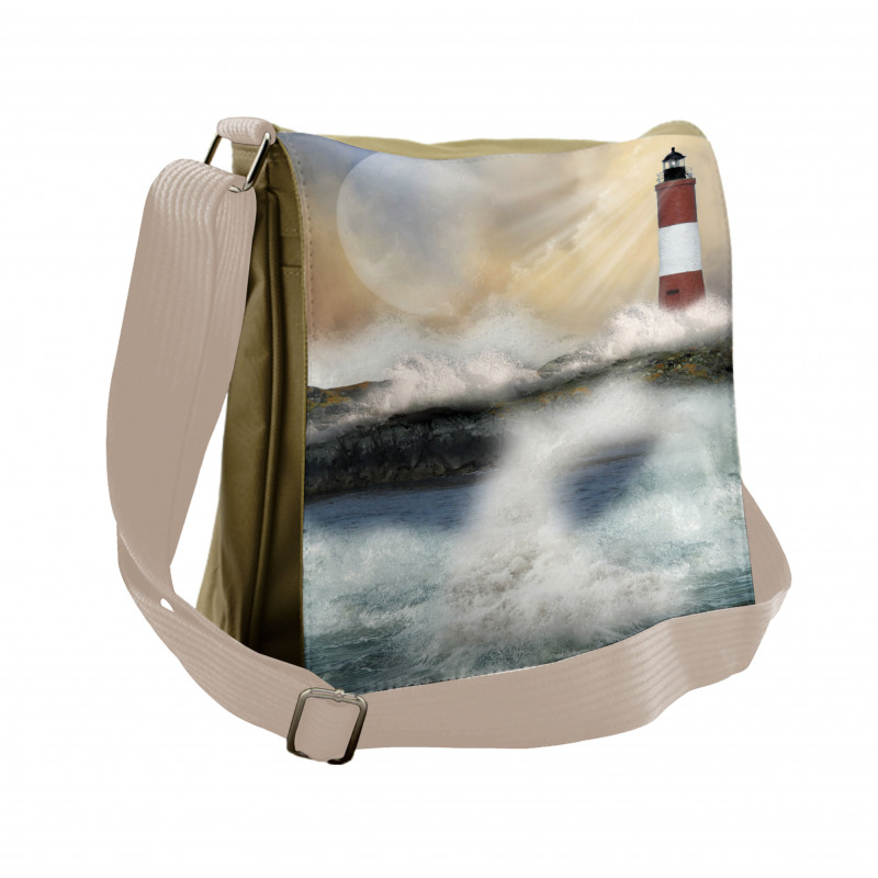 Stormy Sea Waves Messenger Bag