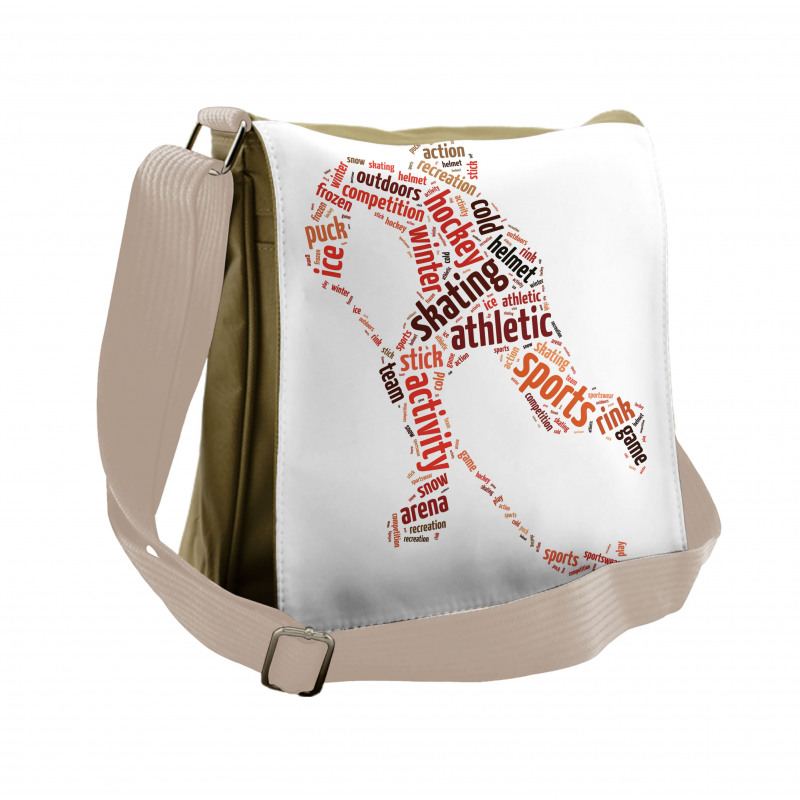 Man Silhouette with Words Messenger Bag