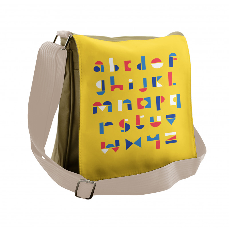 Geometric Small Letters Messenger Bag