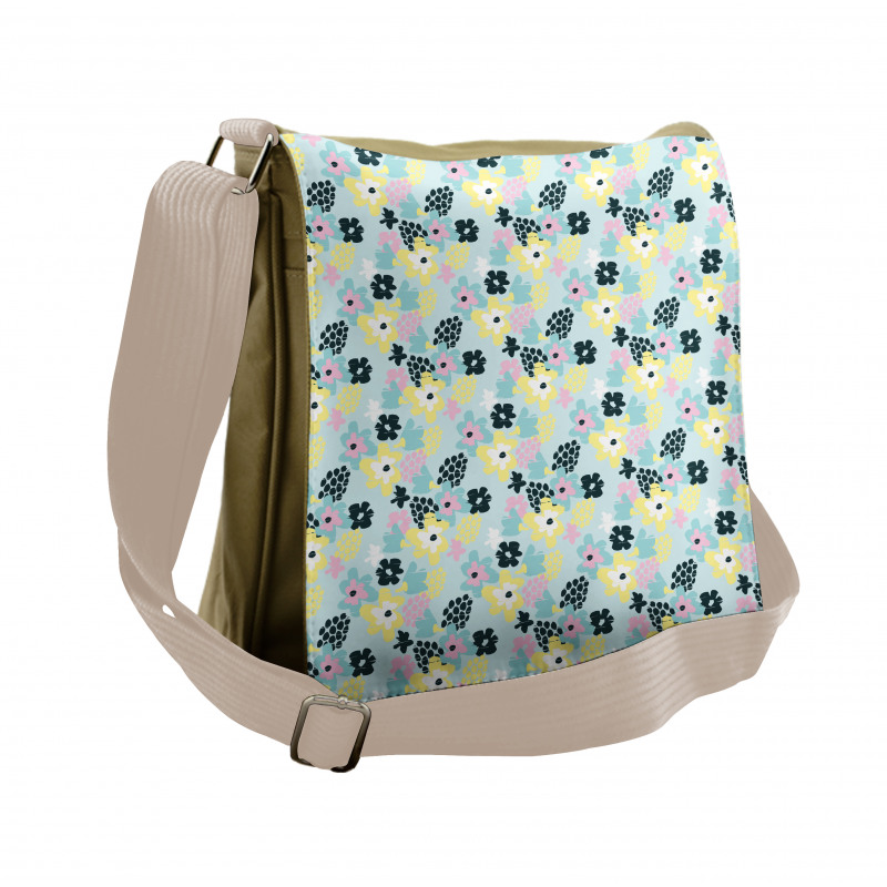 Pastel Tone Abstract Petals Messenger Bag