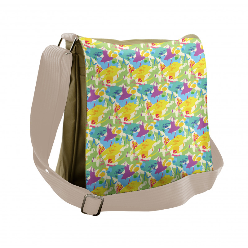 Trippy Paintbrush Pattern Messenger Bag