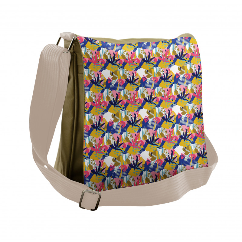 Jungle Flower Petals Art Messenger Bag