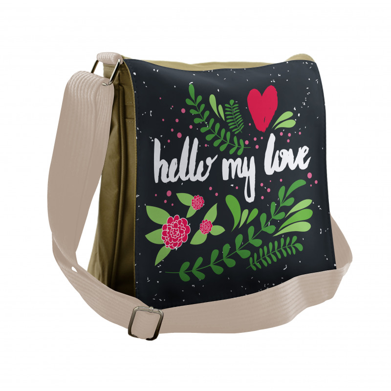 Hello My Love Words Messenger Bag