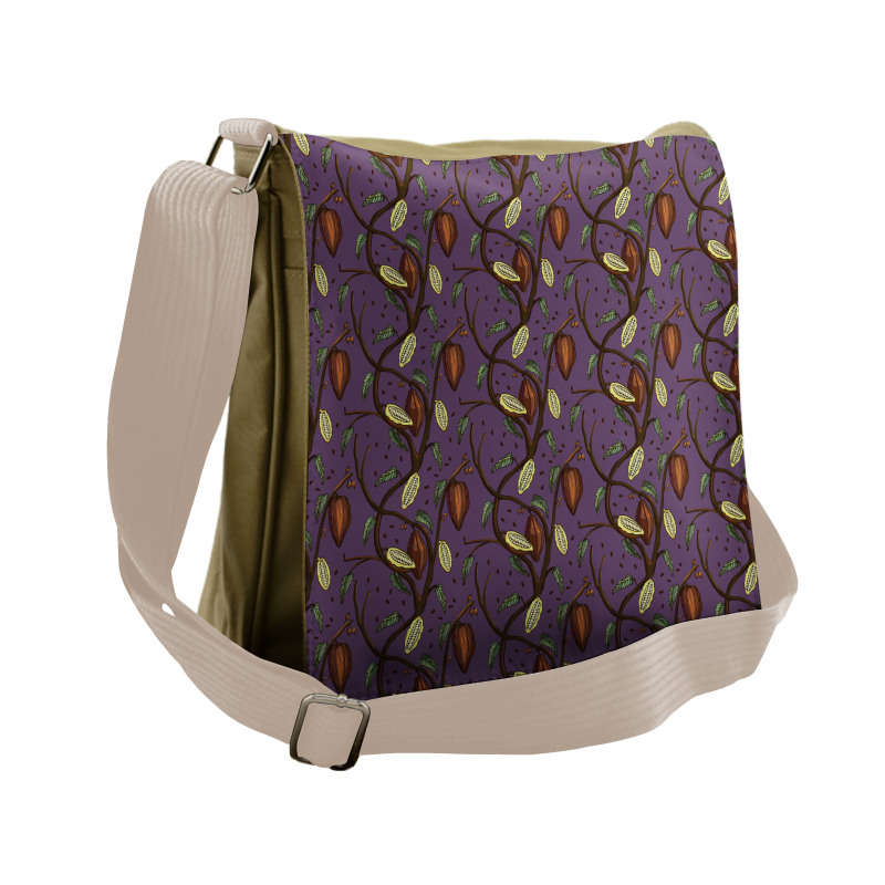 Cocoa Beans on Tree Branches Messenger Bag