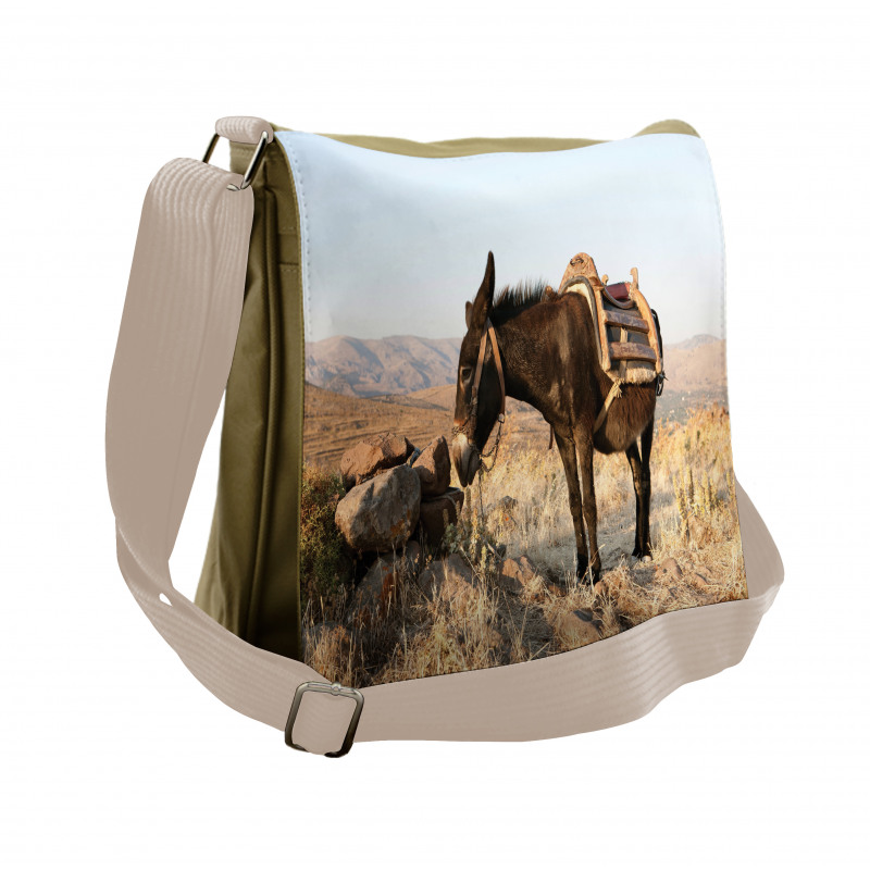 Greek Donkey in Mountains Messenger Bag