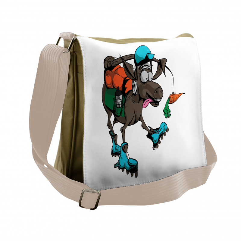 Funny Animal Chasing Carrot Messenger Bag