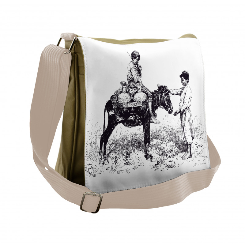 Water Carrier Vintage Sketch Messenger Bag