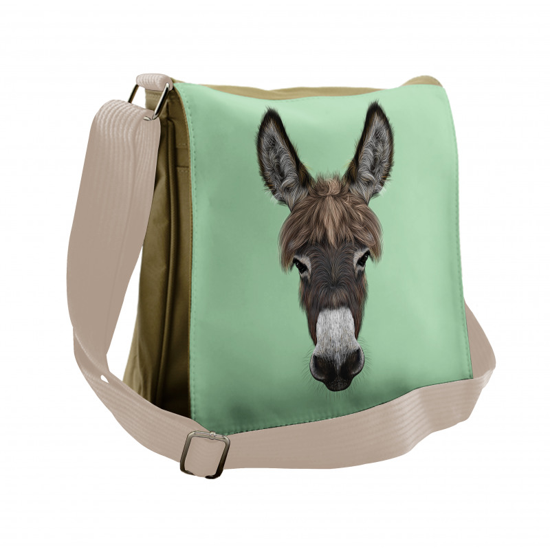 Illustrated Animal Portrait Messenger Bag