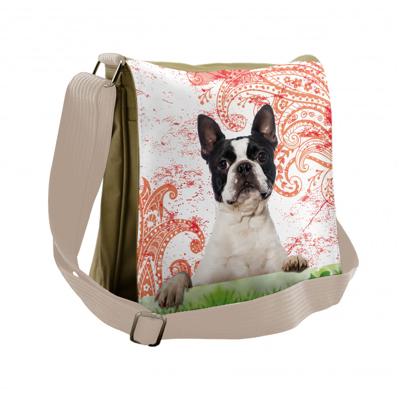 Pet Animal on Swirls Messenger Bag