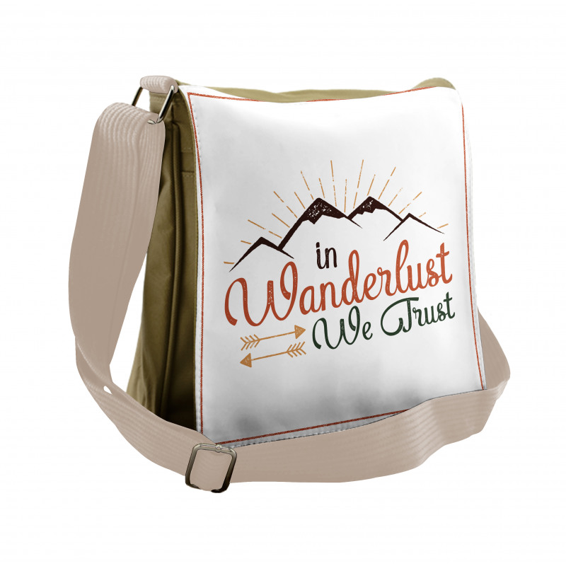 Wanderlust We Trust Text Messenger Bag