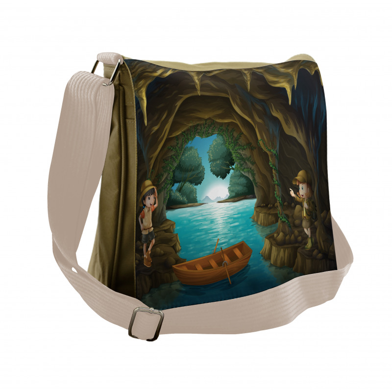 Young Explorers in a Cave Messenger Bag