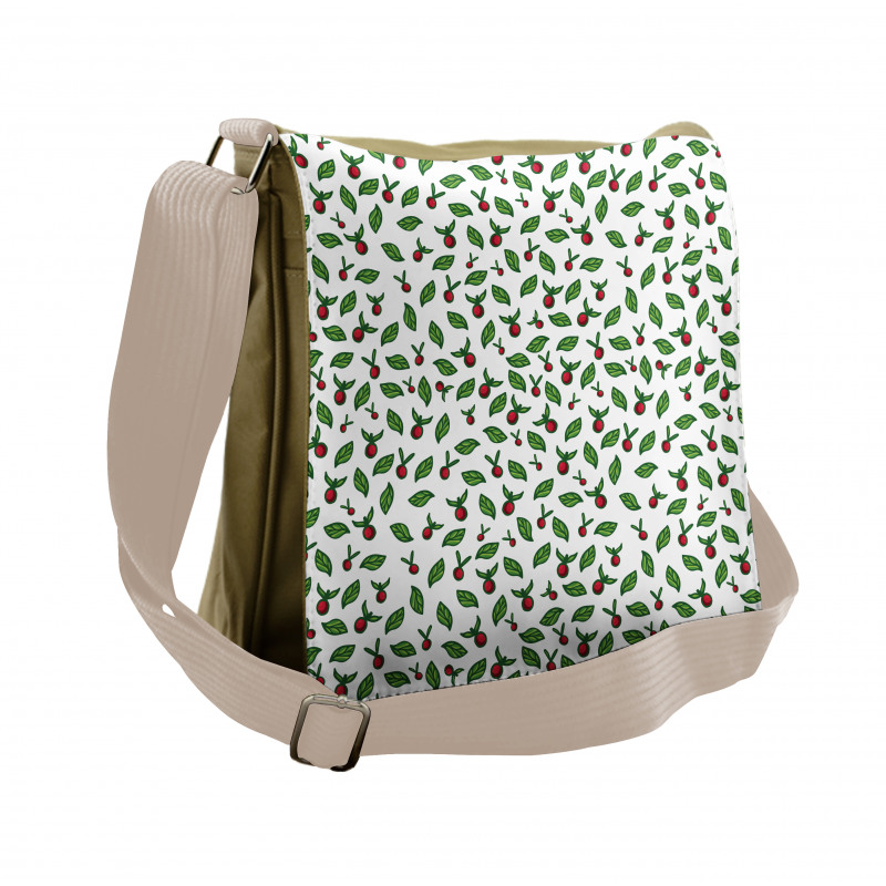 Leaves with Berry Fruits Messenger Bag