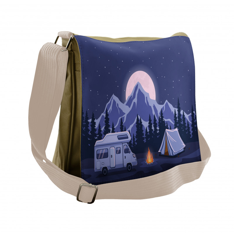 Family Adventure Camping Forest Messenger Bag