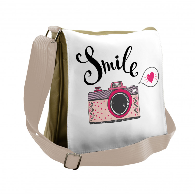 Smile Typography Romantic Messenger Bag