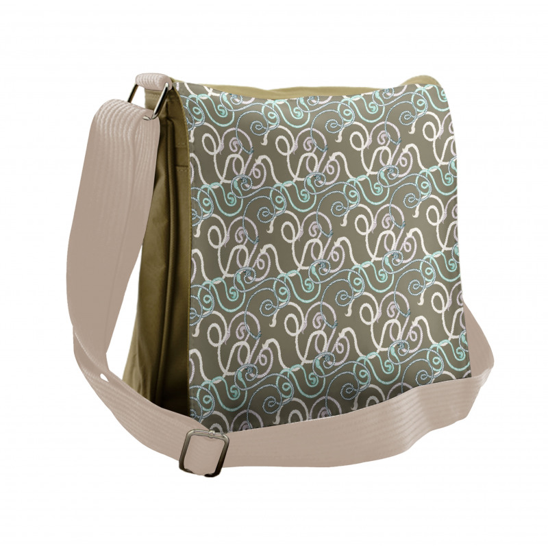 Hand-drawn Style Swirl Ropes Messenger Bag