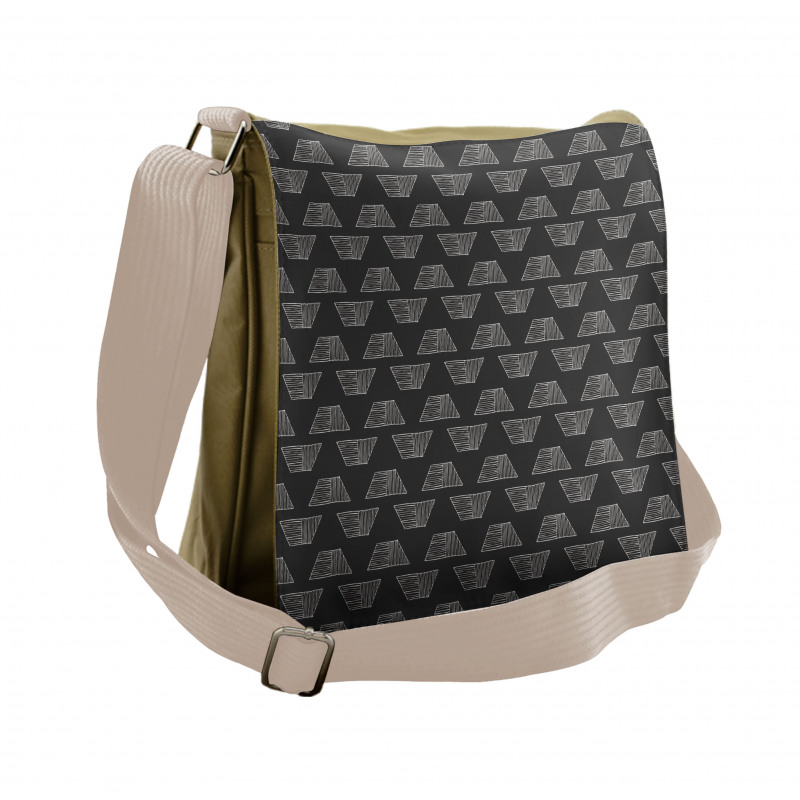 Hatched Trapezoids Messenger Bag