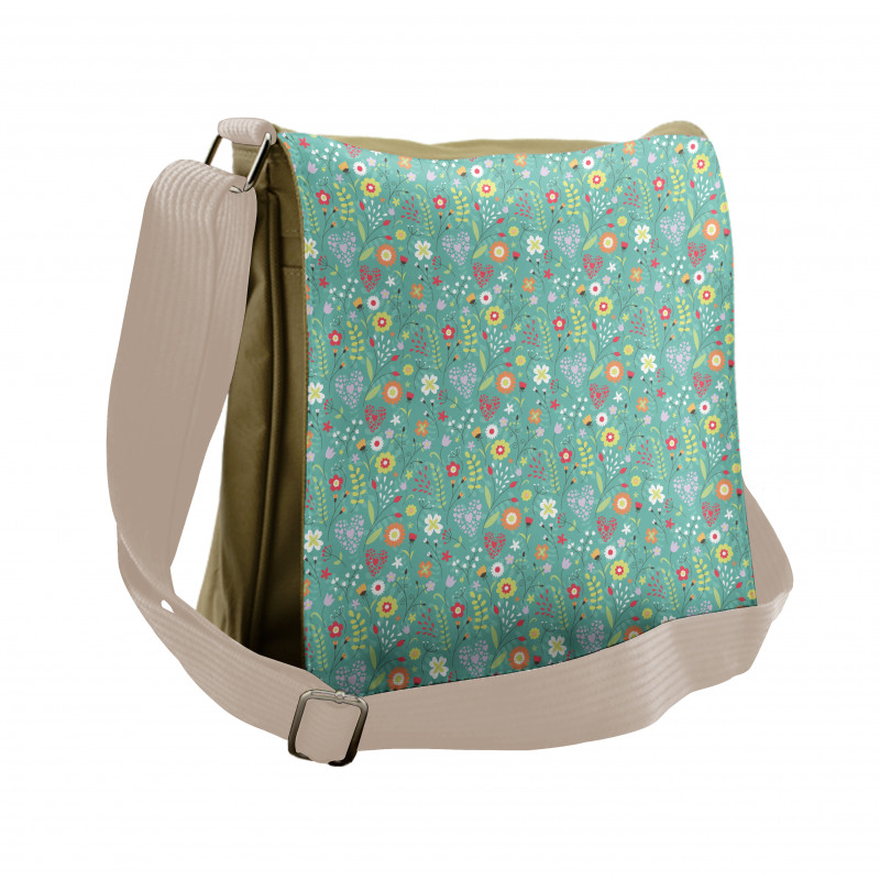 Tulips Daisy Lily Blooms Messenger Bag