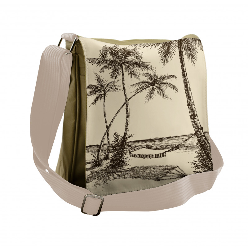 Hammock on Sandy Beach Messenger Bag