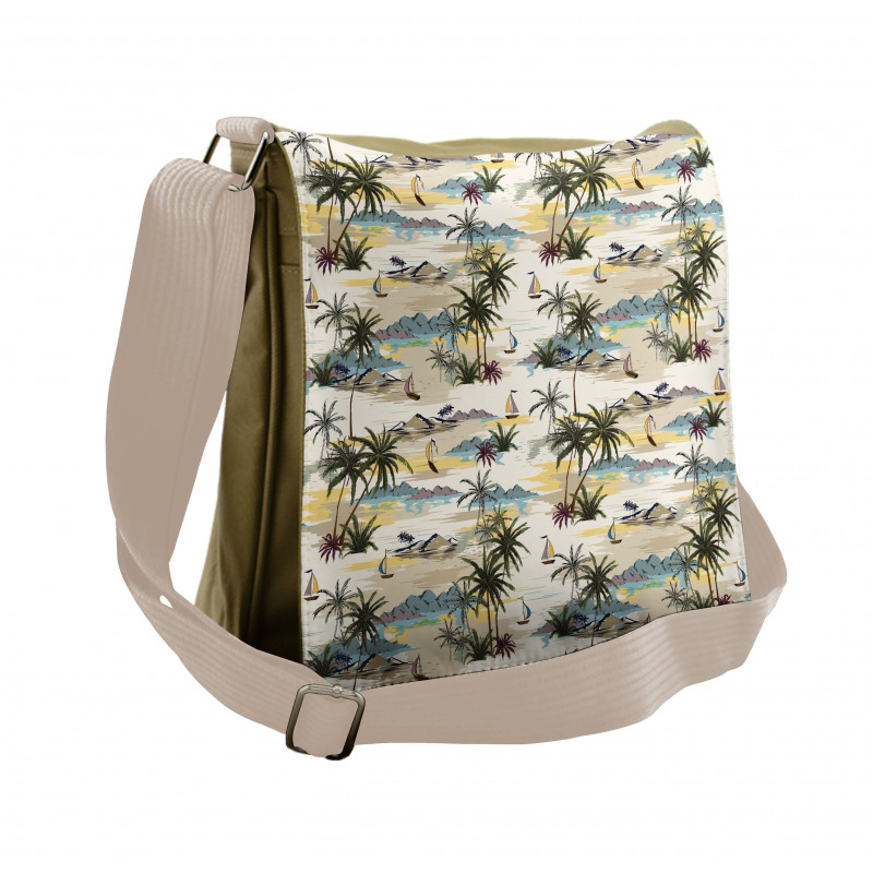 Pastel Hawaii Island Scene Messenger Bag