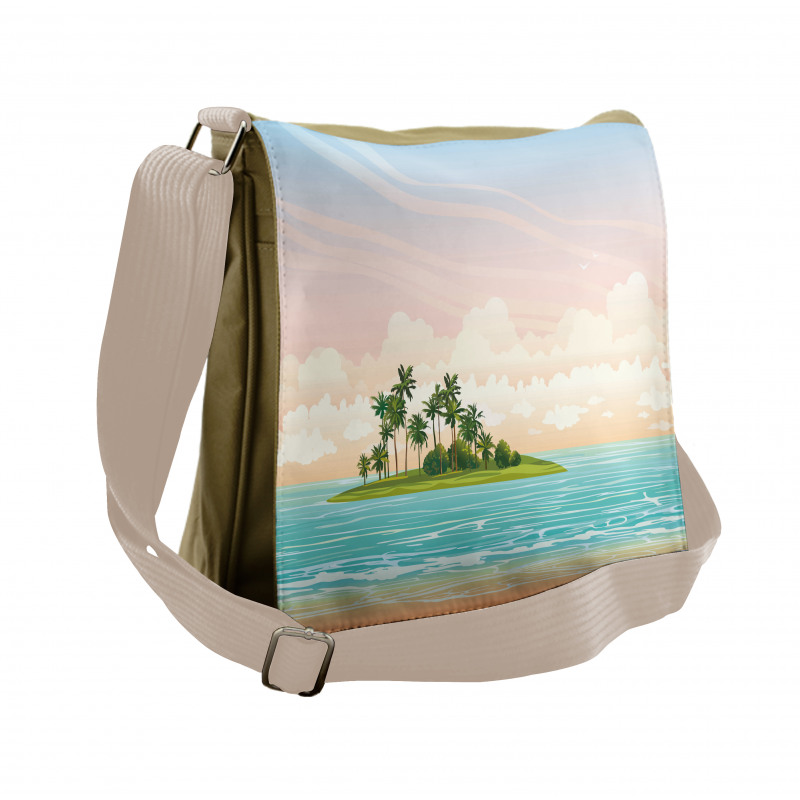 Jungle at Sunset Sky Clouds Messenger Bag