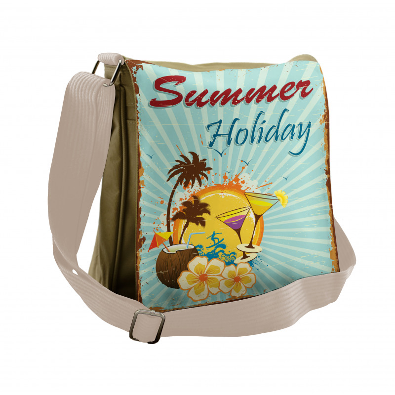 Summer Holiday Calligraphy Messenger Bag