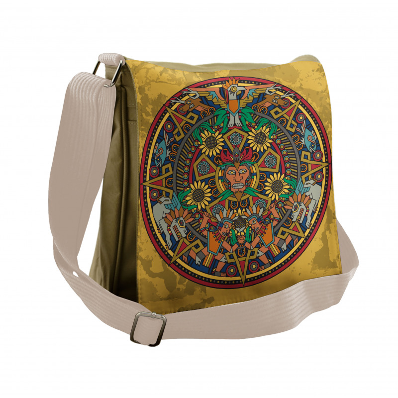 Symbolic Medallion Messenger Bag