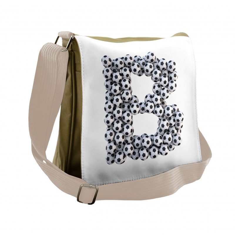 Monochrome Footballs Messenger Bag