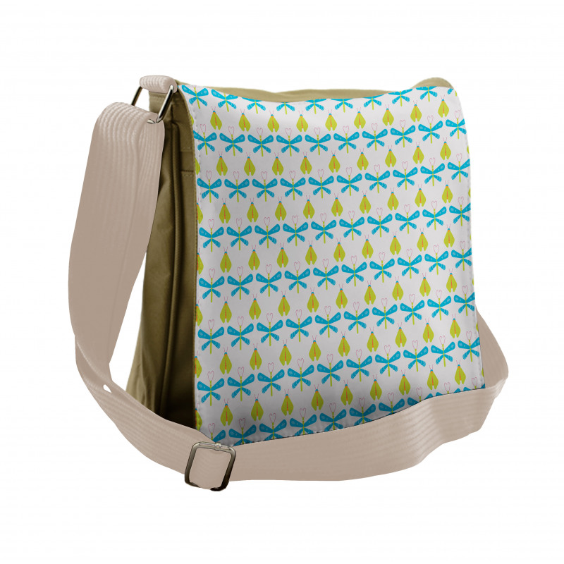 Cartoon Style Bugs Pattern Messenger Bag