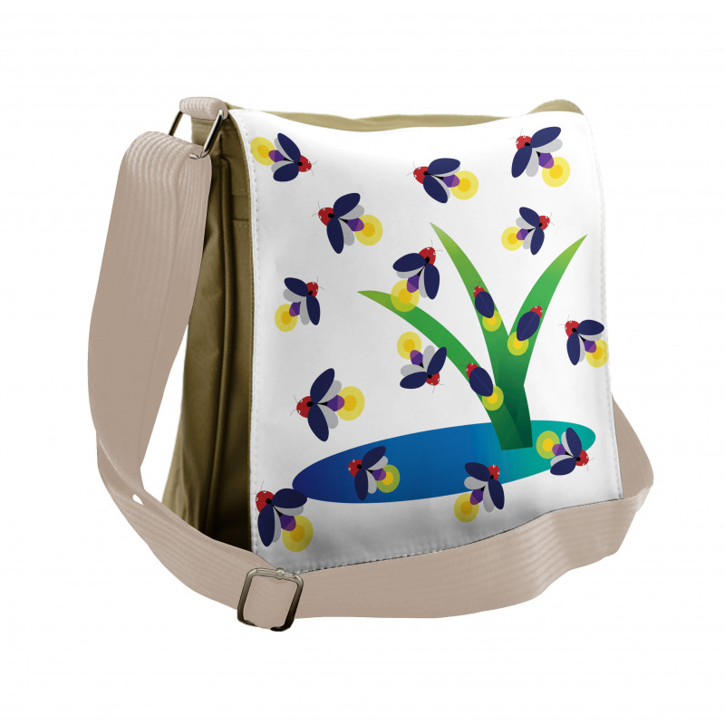 Bugs Flying Around Water Messenger Bag